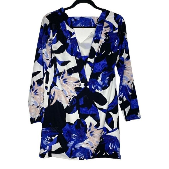 1. State Dress Size XS Women's Floral Long Sleeve V-Neck Multicolor Mini Dress - Picture 2 of 6
